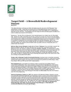 www.historicalinfo.com  Target Field – A Brownfield Redevelopment Success March 2011