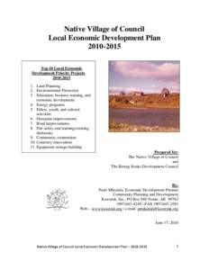 A Local Economic Development Plan for Golovin[removed]