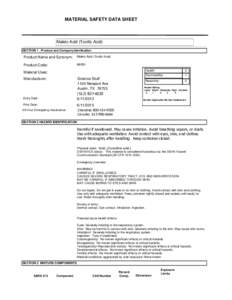 MATERIAL SAFETY DATA SHEET  Maleic Acid (Toxilic Acid) SECTION 1 . Product and Company Idenfication  Product Name and Synonym: