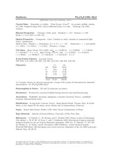 Natural resources / Laurionite / Cotunnite / Phosgenite / Halide minerals / Crystallography / Chemistry