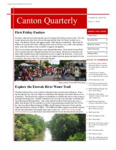 A quarterly newsletter provided by the City of Canton  Canton Quarterly V O LUME I I , I SSUE I II J U LY 1, 2014
