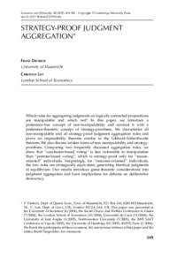 Economics and Philosophy, –300 doi:S0266267107001496 C Cambridge University Press Copyright 