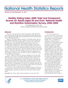 National Health Statistics Reports, Number 44, December 13, 2011