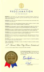 STATE  OF TENNESSEE PROClAMATION BY THE
