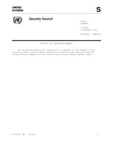 UNITED NATIONS S Security Council Distr.