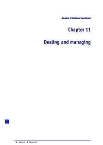 Conduct of Business Sourcebook  Chapter 11 Dealing and managing  PAGE