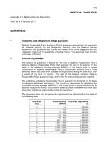 1 (4) UNOFFICIAL TRANSLATION Appendix 3 to Balance Service Agreement Valid as of 1 January 2012