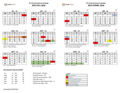 TK-12 Instructional CalendarFALLSPRING 2016