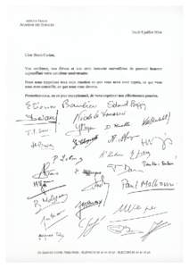Membres de l’Académie des sciences signataires de la lettre remise à Henri Cartan à l’occasion de son anniversaire le 8 juillet 2004 _______________________