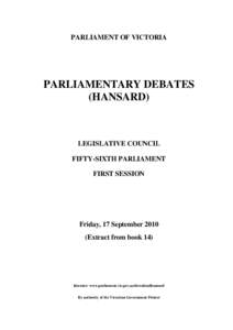 EXTRACTFROMBOOK  PARLIAMENT OF VICTORIA PARLIAMENTARY DEBATES (HANSARD)