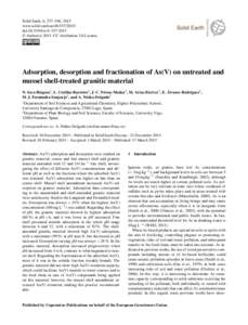 Solid Earth, 6, 337–346, 2015 www.solid-earth.net[removed]doi:[removed]se[removed] © Author(s[removed]CC Attribution 3.0 License.  Adsorption, desorption and fractionation of As(V) on untreated and