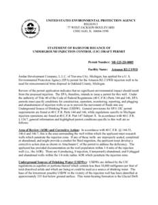 Injection well / Water supply / Environment of the United States / Water / Safe Drinking Water Act / Water supply and sanitation in the United States / Title 40 of the Code of Federal Regulations