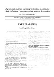 Êòé Èâ¨å Àò°åºå¾àº¨ èò ÌÄå°Éå¼û °¾Ç°ïÆà ªæÌ ÀºòÆ The Gazette of the Democratic Socialist Republic of Sri Lanka ¡ºø ïÊË