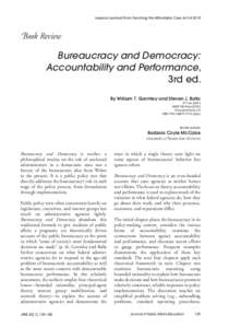 Lessons Learned From Teaching the Affordable Care Act of[removed]Book Review Bureaucracy and Democracy: Accountability and Performance,