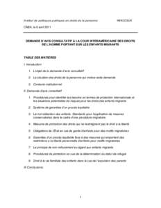 Institut de politiques publiques en droits de la personne  MERCOSUR CABA, le 6 avril 2011