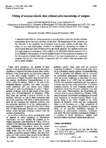 1005  Biochem J, Printed in Great Britain  Fitting of enzyme kinetic data without prior knowledge of weights