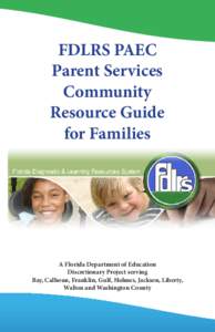 FDLRS PAEC Parent Services Community Resource Guide for Families