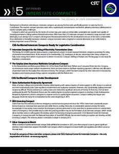 2013 issues INTERSTATE COMPACTS the council of state governments