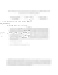 The Collapse of International Trade During theCrisis: In Search of the Smoking Gun∗ Andrei A. Levchenko University of Michigan and NBER