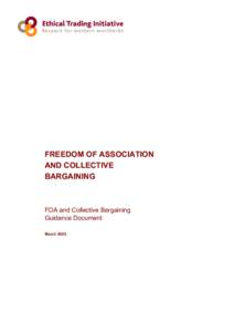 FREEDOM OF ASSOCIATION AND COLLECTIVE BARGAINING FOA and Collective Bargaining Guidance Document