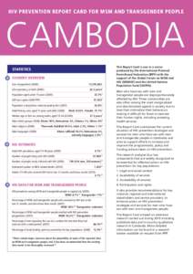 HIV PREVENTION REPORT CARD FOR MSM AND TRANSGENDER PEOPLE  CAMBODIA STATISTICS  » COUNTRY OVERVIEW