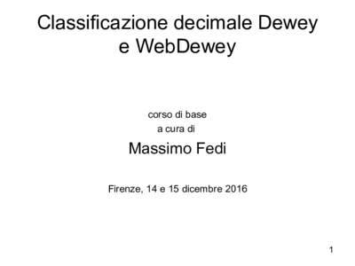 Classificazione decimale Dewey