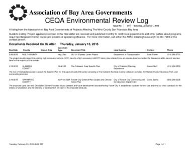 Environment of California / Oakland Athletics / California Environmental Quality Act / Environment / Oakland /  California / High-occupancy vehicle lane / Association of Bay Area Governments / Oakland Alameda Coliseum / Alameda /  California / San Francisco Bay Area / Alameda County /  California
