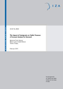 The Impact of Immigrants on Public Finances: A Forecast Analysis for Denmark