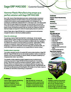 Sage ERP MAS 500  I Customer Success Haremar Plastic Manufacturing wraps up a perfect solution with Sage ERP MAS 500