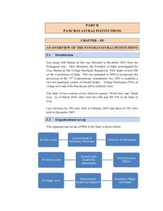 PART B  PANCHAYATI RAJ INSTITUTIONS  CHAPTER – III  AN OVERVIEW OF THE PANCHAYATI RAJ INSTITUTIONS  3.1 