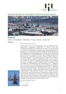 Newsletter Dezember 2011 des Deutschen Historischen Instituts Warschau  Themen: ....................................................................................................................................... Edit