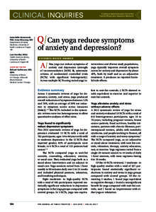 Abnormal psychology / Mood disorders / Mind-body interventions / Anxiety disorders / Yoga / Yoga as exercise or alternative medicine / Randomized controlled trial / Anxiety / Posttraumatic stress disorder / Psychiatry / Medicine / Mind