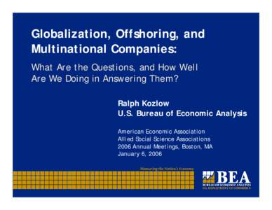 Globalization, Offshoring, and Multinational Companies: