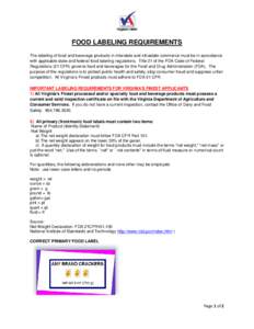 Packaging / Medicine / Nutrition / Food and Drug Administration / Pharmacology / United States Public Health Service / International Nomenclature of Cosmetic Ingredients / Nutrition facts label / Food safety / Health / Food law / Safety