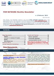 PDM NETWORK Monthly Newsletter n. 2/February 2015 ISSNDear Partner, this Newsletter contains a list of the latest uploaded resources both in the documentation and in the event areas of the PDM Network website 