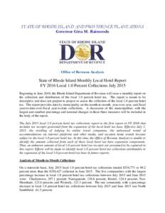 State of Rhode Island Revenue Brief