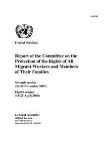 A[removed]United Nations Report of the Committee on the Protection of the Rights of All