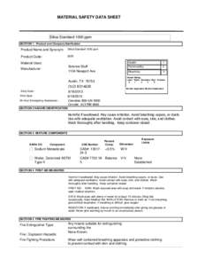 MATERIAL SAFETY DATA SHEET  Silica Standard 1000 ppm SECTION 1 . Product and Company Idenfication  Product Name and Synonym: