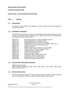 NORTH MARIN WATER DISTRICT STANDARD SPECIFICATIONS SECTIONPART 1