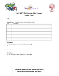 Microsoft Word - C-CAP Recipe Form