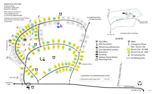 Parker Dam State Park Campground Map, Pennsylvania State Parks