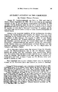 An Early Account of the Cherokees  AN EARLY ACCOUNT OF THE CHEROKEES B y Carolyn Thontas Porenmz,  George W. Peatherstonhaugh was born in 1780 and died in