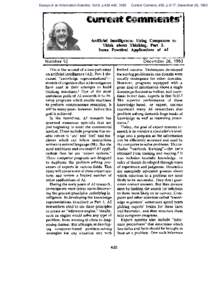 Essays of an Information Scientist, Vol:6, p[removed], 1983  Current Contents, #52, p.5-17, December 26, 1983 Artffkfd Isadlfgesw: