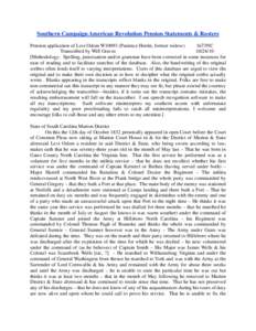 Southern Campaign American Revolution Pension Statements & Rosters Pension application of Levi Odom W10093 (Patience Herrin, former widow) fn73NC Transcribed by Will Graves[removed]Methodology: Spelling, punctuation an