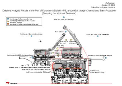 <Reference> October 13, 2013 Tokyo Electric Power Company Detailed Analysis Results in the Port of Fukushima Daiichi NPS, around Discharge Channel and Bank Protection (Sampling Locations of Seawater)