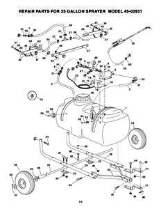 REPAIR PARTS FOR 25 GALLON SPRAYER MODEL[removed]61