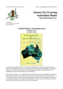 SGAP(Qld) publications and book reviews  http://www.sgapgld.org.au/publications.html Society for Growing Australian Plants