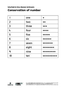 Schofield & Sims Mental Arithmetic  Conservation of number 1  one