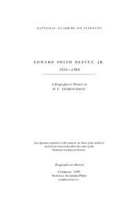 Physical geography / Earth / Edward Smith Deevey /  Jr. / Paleolimnology / Eminent Ecologist Award / G. Evelyn Hutchinson / Limnology / Yale University / Ecological succession / Water / Biology / Lakes