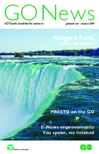 GO News GO Transit’s newsletter for customers gotransit.com • summer[removed]Niagara Falls,
